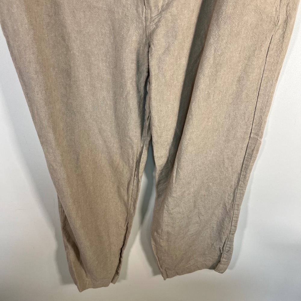Centro‎ Mens Linen Blend Drawstring Pants Khaki Tan Size Large 36-38 Relaxed Fit - Picture 3 of 8